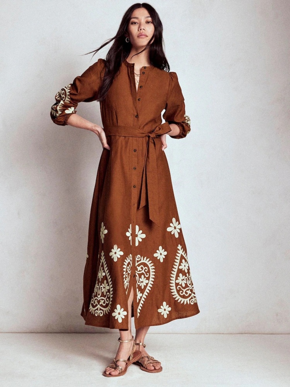 Boden Mae Linen Blend Shirt Dress - Picture 10 of 16